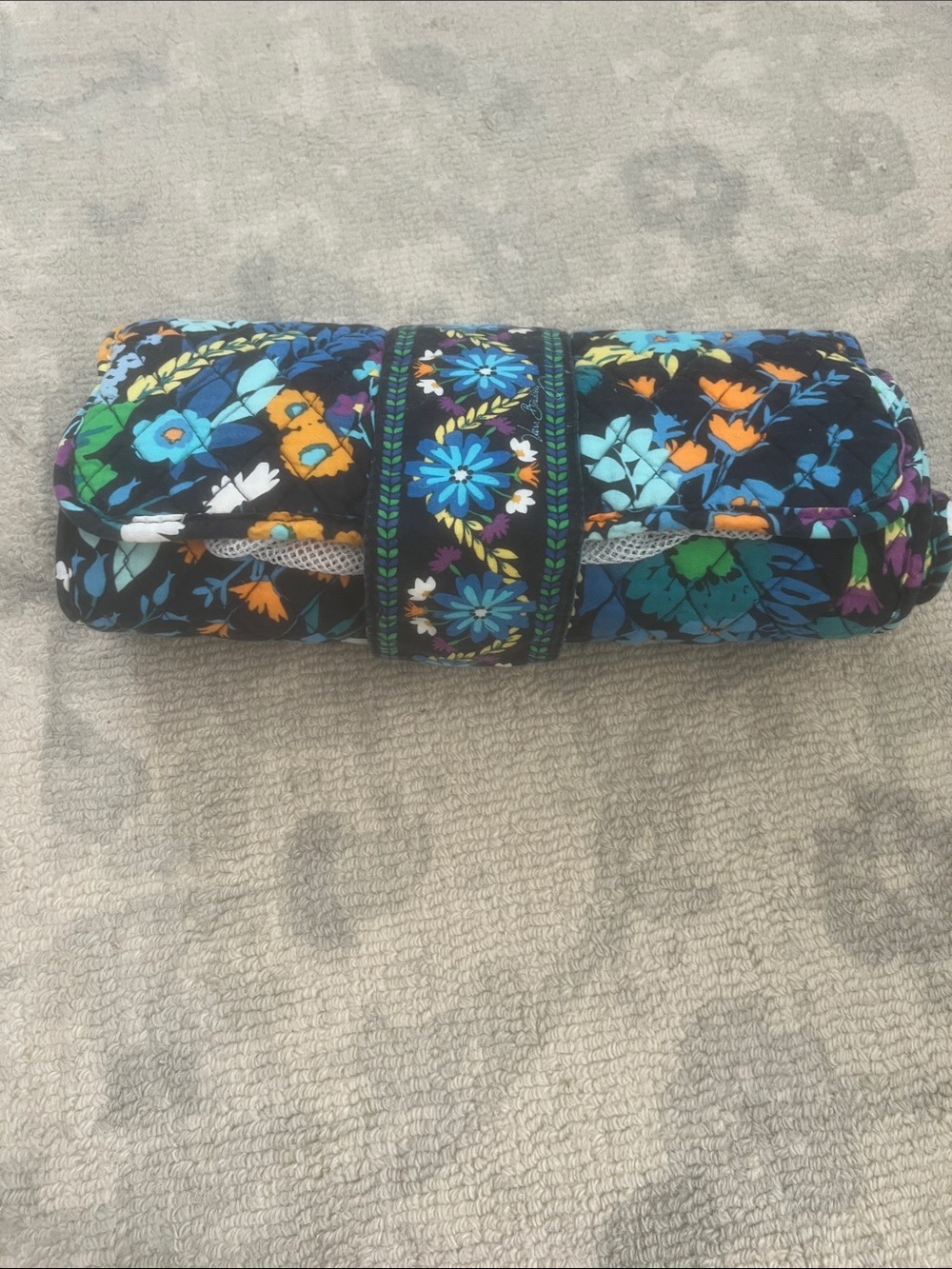 Floral Quilted Roll-Up Baby Changing Bag - Black Multi